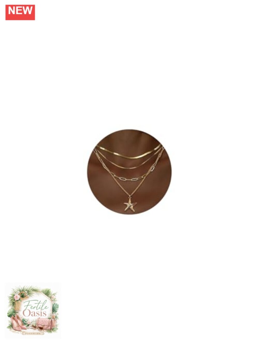 Waterproof Gold Plated Layered Necklaces Set Adjustable Dainty Stackable